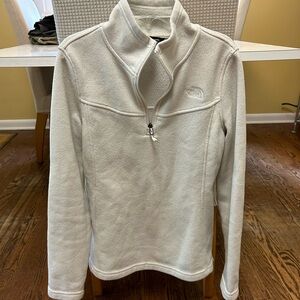 Women’s NorthFace quarter zip fleece jacket cream color